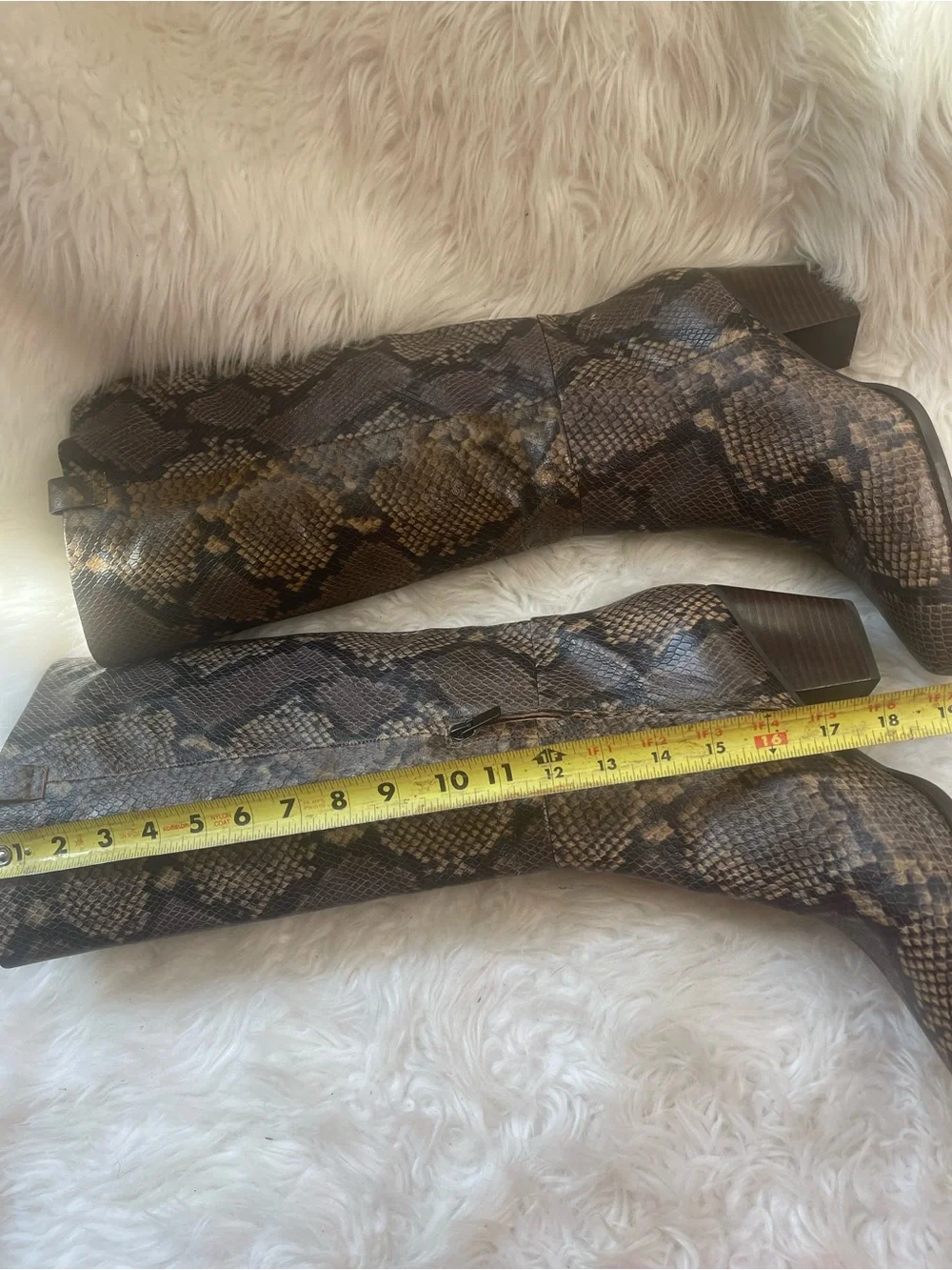 Banana Republic leather snake skin print Knee high western boots SZ11